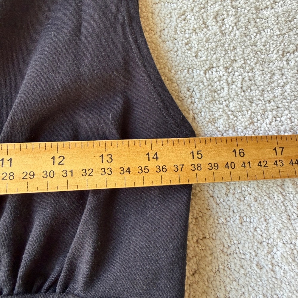 Reformation Mayve Knit Dress Womens Medium Black Organic Cotton Ruched Mini LBD - Picture 7 of 12